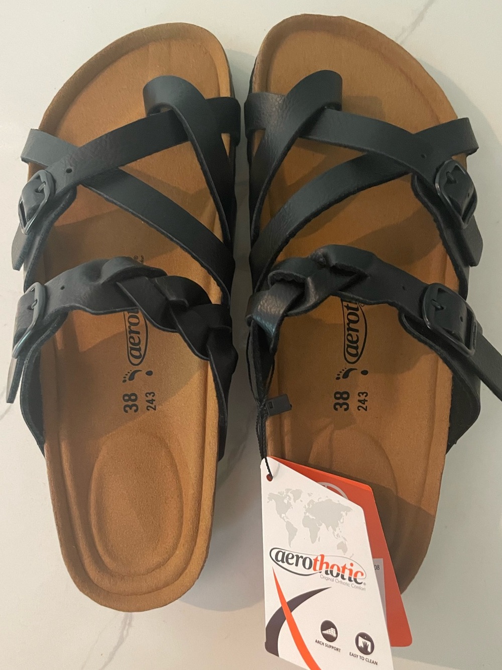 AeroThotic Women's Black Comfort Sandals